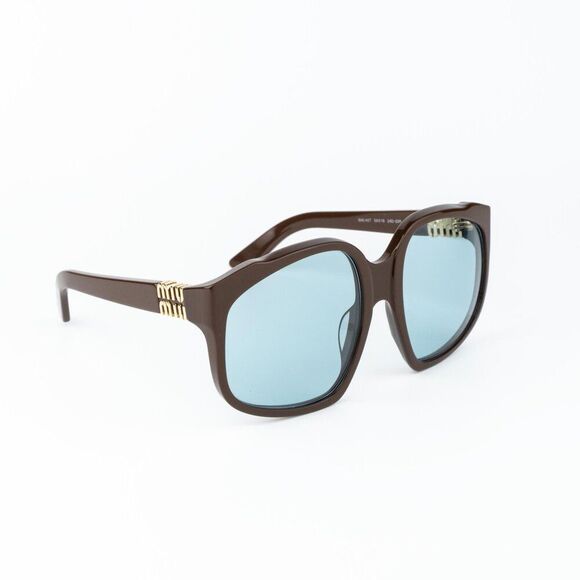 Miu Miu Women Sunglasses Chocolate Blue Oversized MUA07S 24D20R NEW AUTHENTIC main image 11